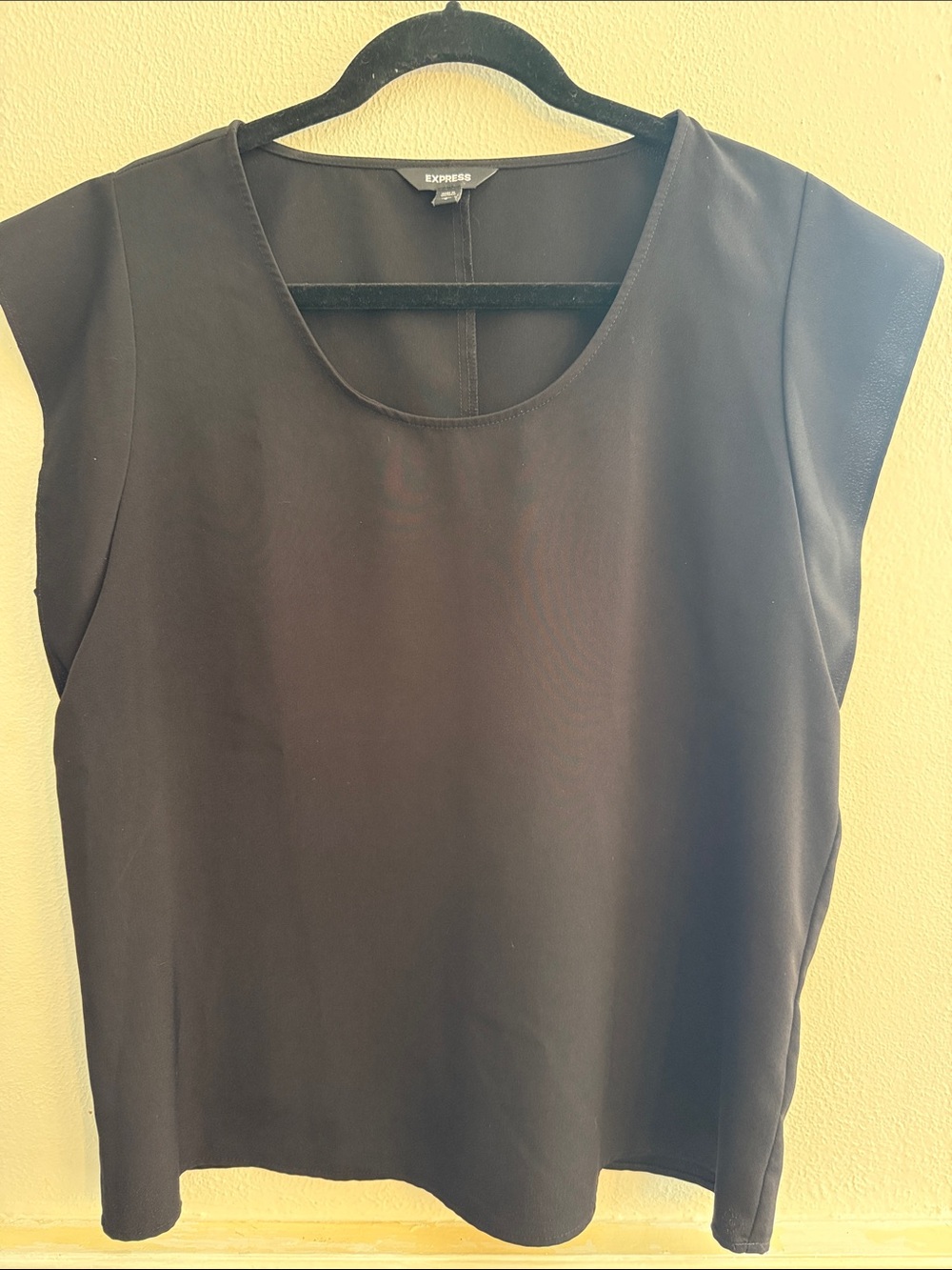 Express Black Scoop Neck Cap Sleeve Top